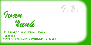 ivan munk business card
